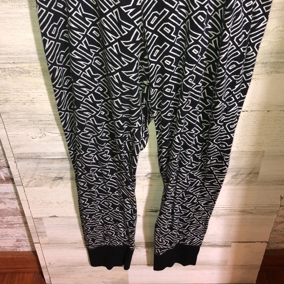 PINK Victoria’s Secret sweatpants large lettering size medium black and white - Picture 3 of 6